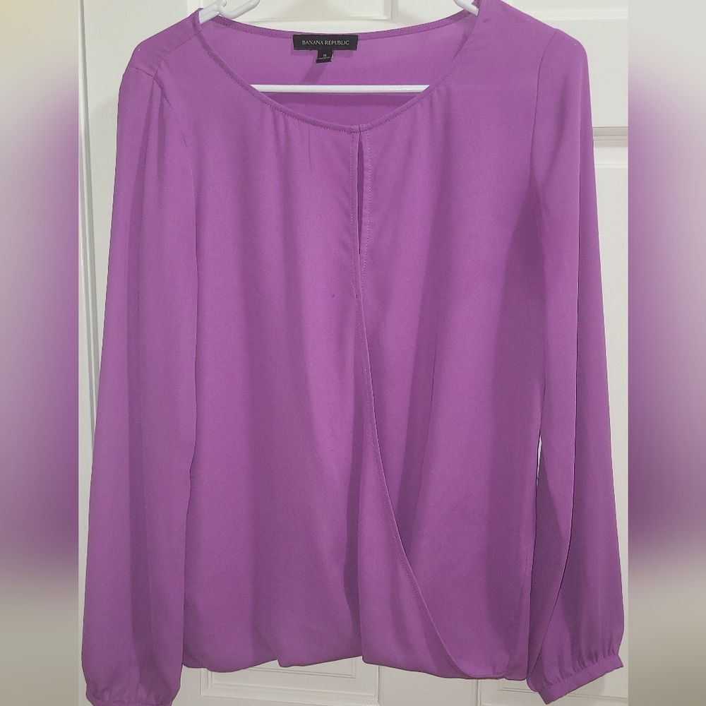 Banana Republic Purple Long Sleeve Blouse